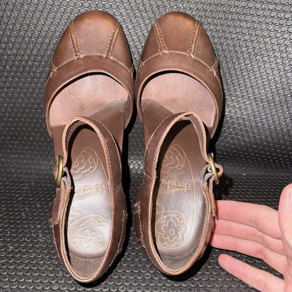 Dansko Diana Mary Jane Brown Leather Round Toe Buckle Strap Shoes Womens 38 (8) - Picture 6 of 8